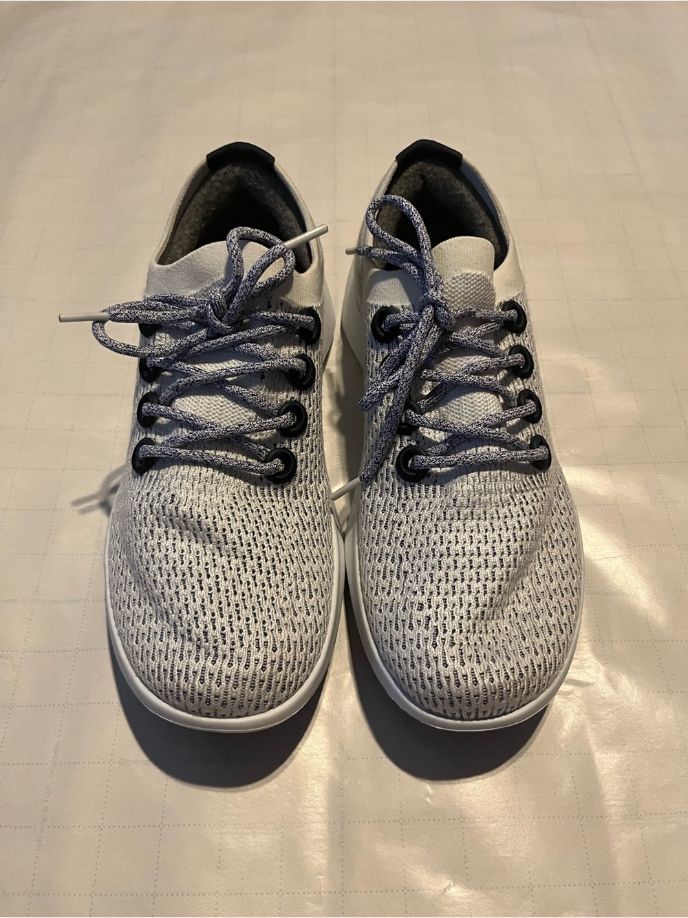 allbirds Men's Knit Lace-Up Sneakers in White and Gray